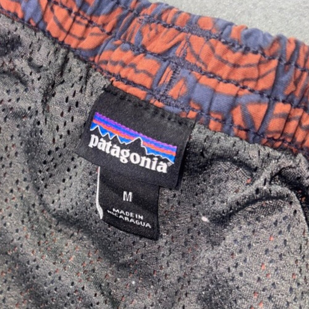 Patagonia Baggies Pull On Shorts Retro Aztec Print size M Sustainable Orange - Picture 4 of 10